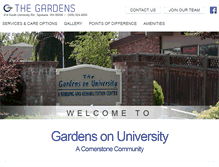 Tablet Screenshot of gardensonuniversityskillednursing.com